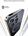 Magnetic Leather for Magsafe Case for iPhone 16 15 14 Pro Max 16Pro Ring Luxury Lens Protection Holder Phone Back Cover
