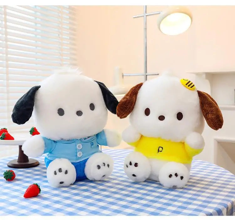 Cartoon Sanrio Pochacco Plush Toy Soft Stuffed Doll Cute Sofa Cushion Bedroom Decoration  Soothing Pillow  Anime Gift