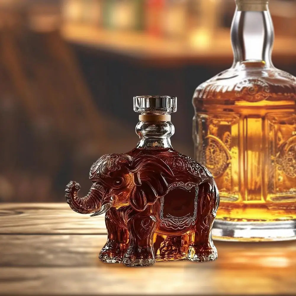 120ml Whiskey Glass Decanter Animal Statue Wine Bottle Liquor Container Elephant Deer Owl Tabletop Decoration For Home Bars Cafe