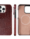 for Magsafe Case for iPhone 15 16 Pro Max Promax 16Pro 15Pro Natural Cowhide Leather Magnetic Protector Luxury Phone Back Cover
