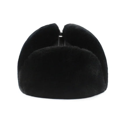 Outdoor Winter Warm Ear Protection Bomber Hat Man Genuine Leather Faux Fur Military Cap Inside Black Brown 55-60cm  Gorras