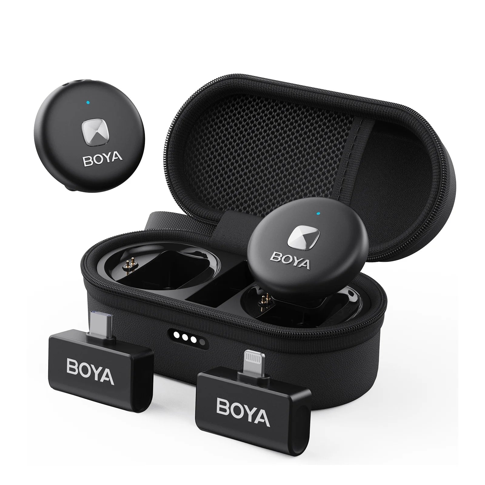 Omic 2-in-1 Wireless Lavalier Lapel Microphone for iPhone Android Smartphones Type-C Youtube Video Recording Streaming Vlog