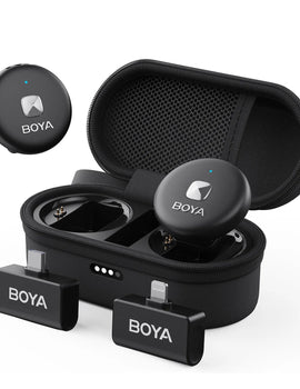 Omic 2-in-1 Wireless Lavalier Lapel Microphone for iPhone Android Smartphones Type-C Youtube Video Recording Streaming Vlog