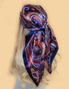 Retro Women Silk Scarf Bandanna Fashion Bohemian Pattern Square Hijab Lady Wrap Headband foulard muffler