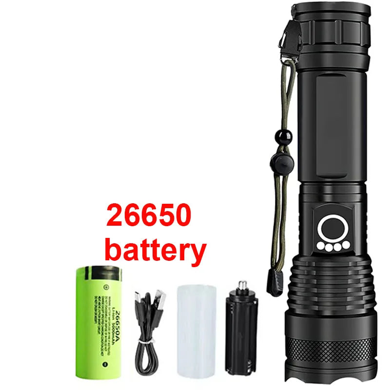 High Power Rechargeable LED Tactical Flashlight Aluminum Alloy Zoom Torch