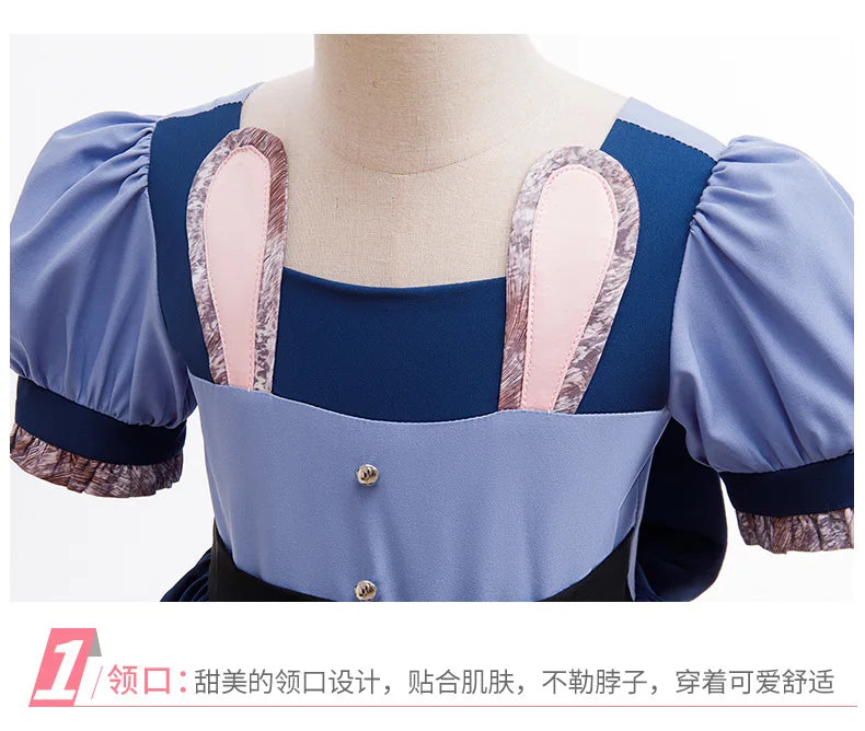 Bunny Police Uniform Girls Birthday Party Cosplay Outfit Halloween Christmas Costume