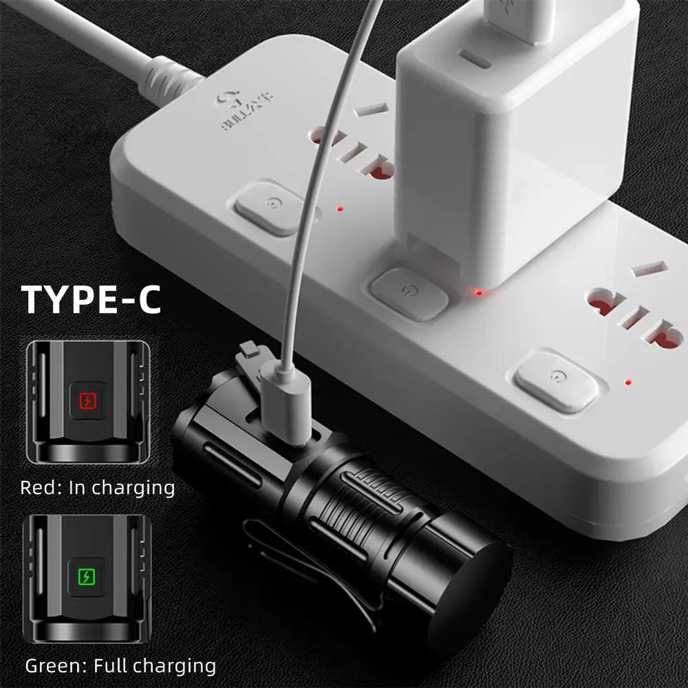 Mini Rechargeable LED Flashlight With Magnetic Base