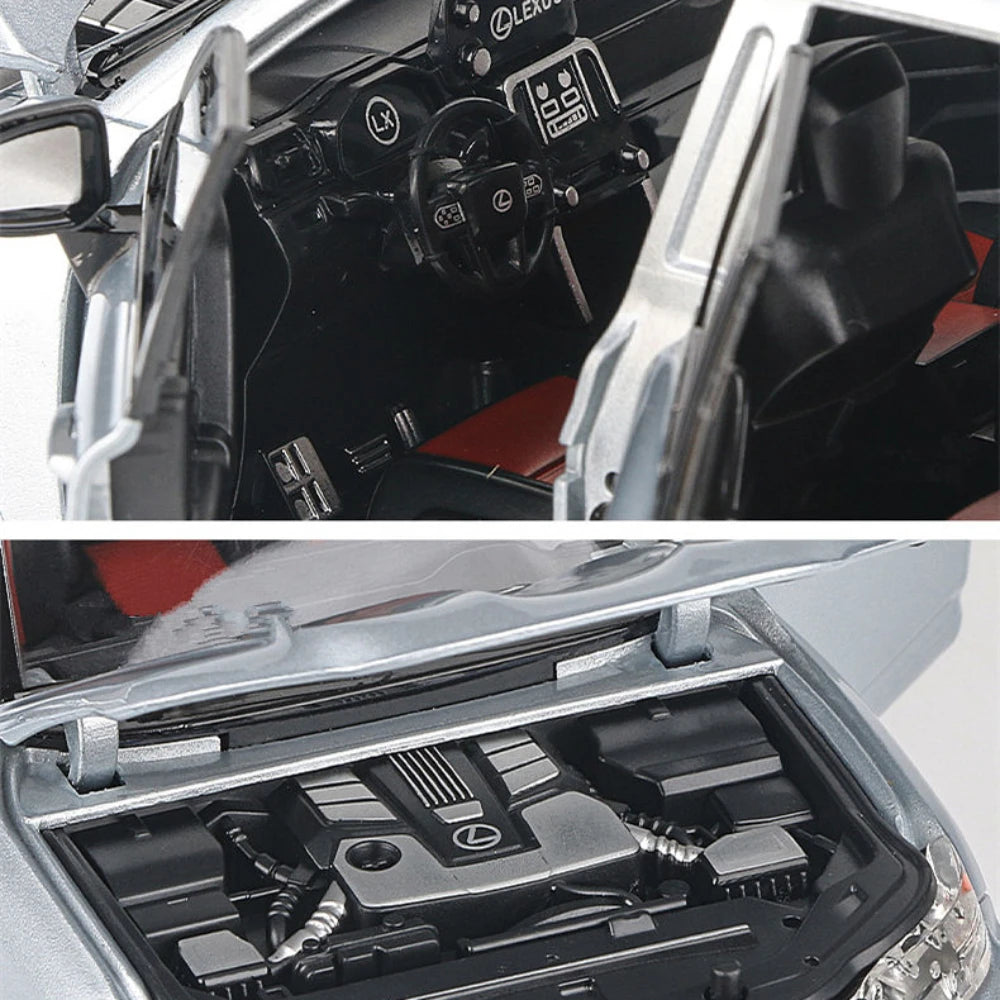 1:24 Lexus LX600 SUV Metal Model Car Toys Alloy Diecast Simulation Offroad Vehicles Sound And Light Cars