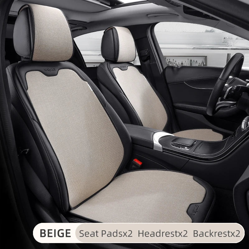 Car Seat Cover Linen Cotton Set Car Seat Cushion Soft Universal Seat Cushion Chair Protector Pads Auto Seats Cover Accessories