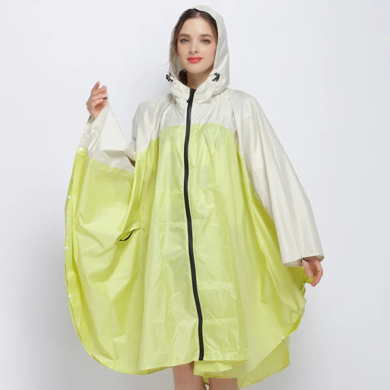 Lightweight Breathable Waterproof Rain Poncho with Belt and Storage Bag