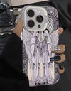 Retro Matte Angel Cupid Phone Case for iPhone 15 14 15 Plus Shockproof Hard Cover
