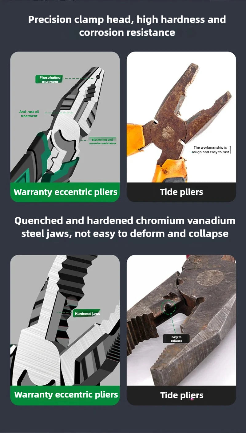 6/8Inch Electrician Wire Pliers Diagonal Pliers Nose Pliers Industrial Labor-saving Steel Plier Electricist Professional Tools