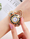 Women Watches Diamond-Embedded Elegant Quartz Watch Stylish Opening Luxury Creative Alloy Bracelet Watch