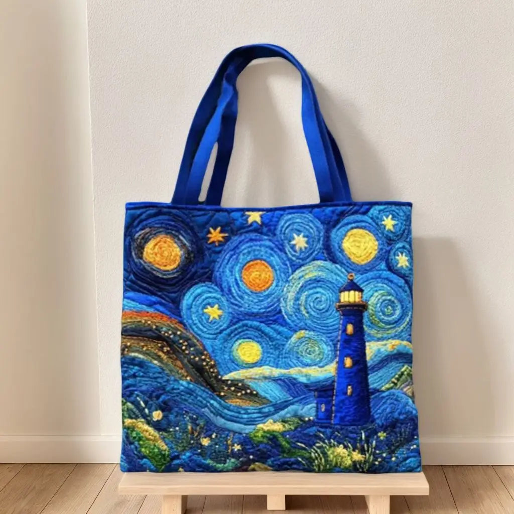 Vintage Quilted Canvas Tote Bag Large Capacity 3D Printed Shoulder Handbag