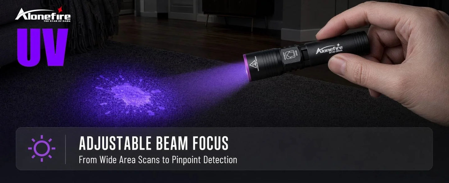 5W 395nm UV Rechargeable Mini Blacklight Flashlight
