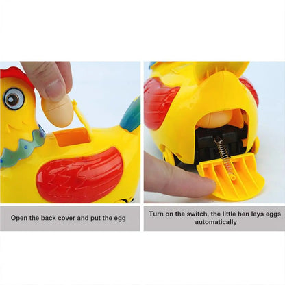 Kids Electric Hen Laying Eggs Walking Toy Music Interactive Educational Toys for Boys Girls Birthday Christmas Gift