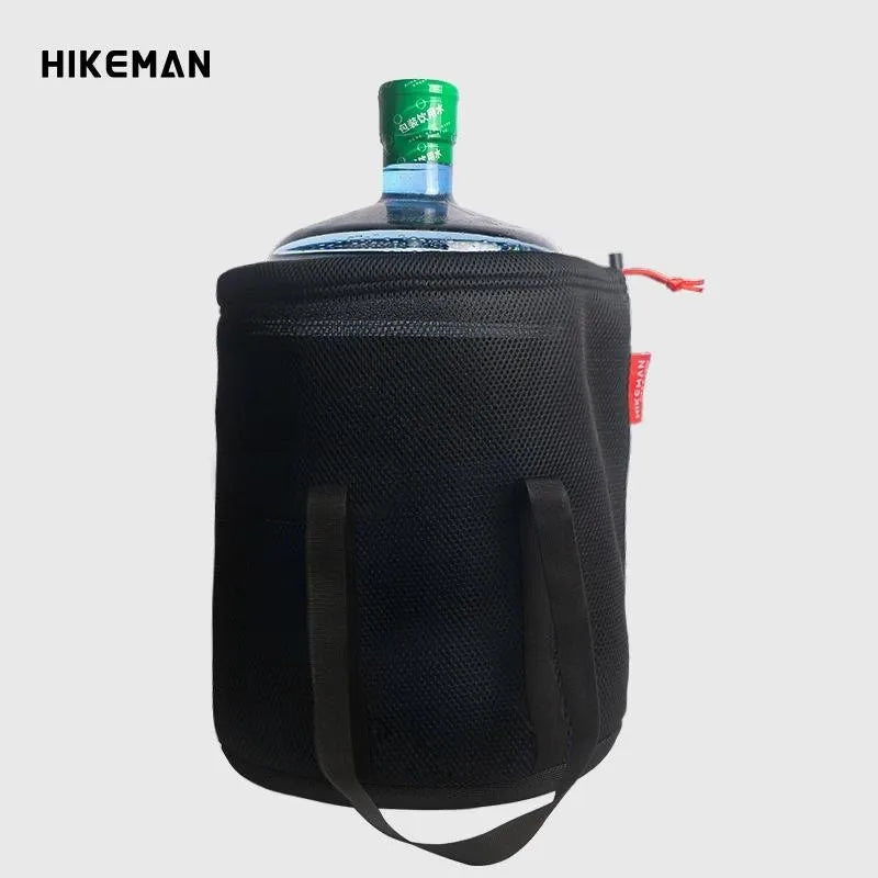 Outdoor Camping Pot Storage Bag Portable Picnic Cookware Storage Bag Sandwich Mesh Drawstring Pocket