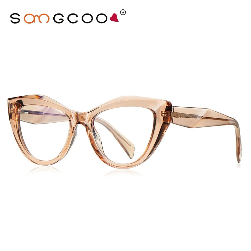 HONGMEI Unique Design Myopia Prescription Glasses Women Cat Eye Hyperopia Reading Anti Blue Light Optical Eyeglasses Frame2166