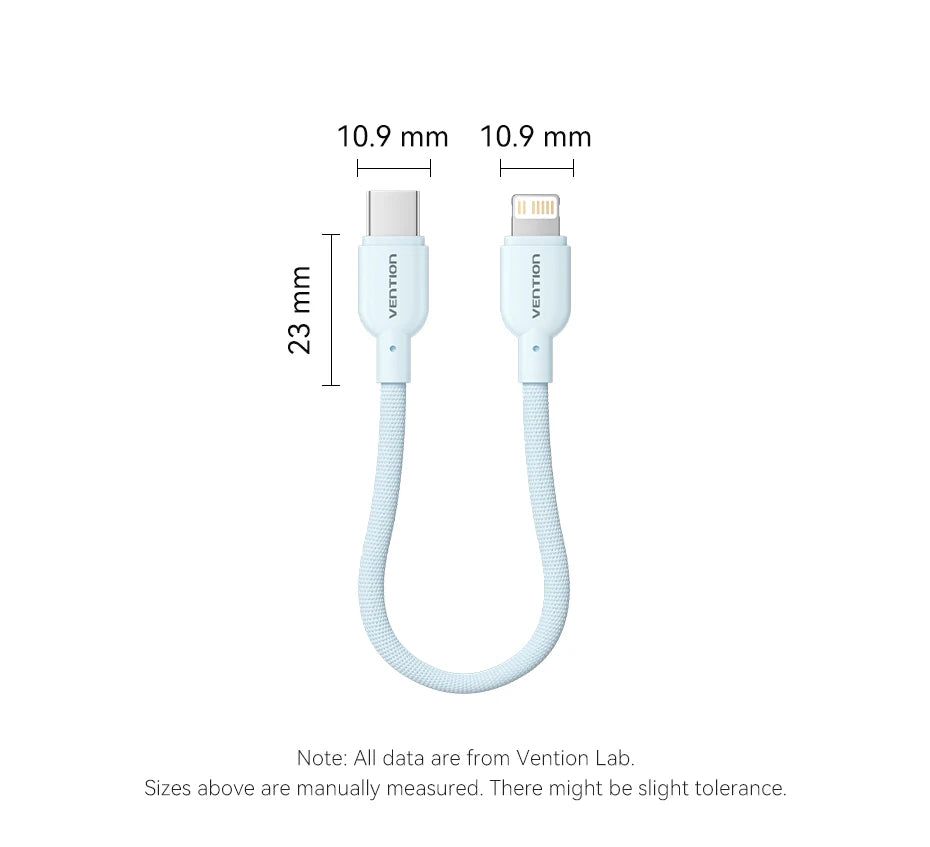 17cm Short USB Type C Cable 3A 27W Lightning Cable for iPhone 14 13 12 Power Bank Cable Fast Charging Data Cable