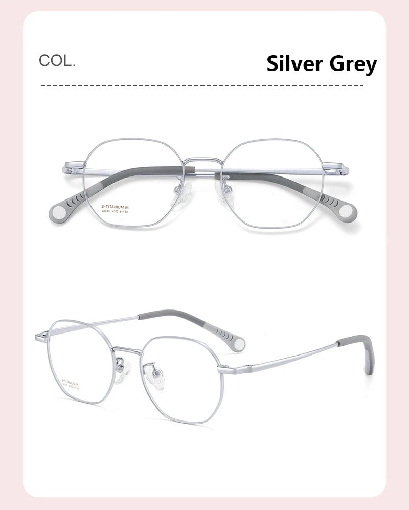 Kids Polygon Pure Titanium Eyeglasses Frame