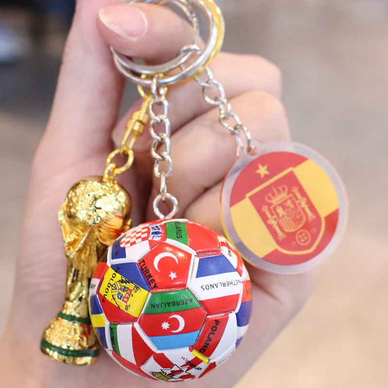 2026 Football Trophy Car Keychain Soccer Fan Bag Charm Souvenir