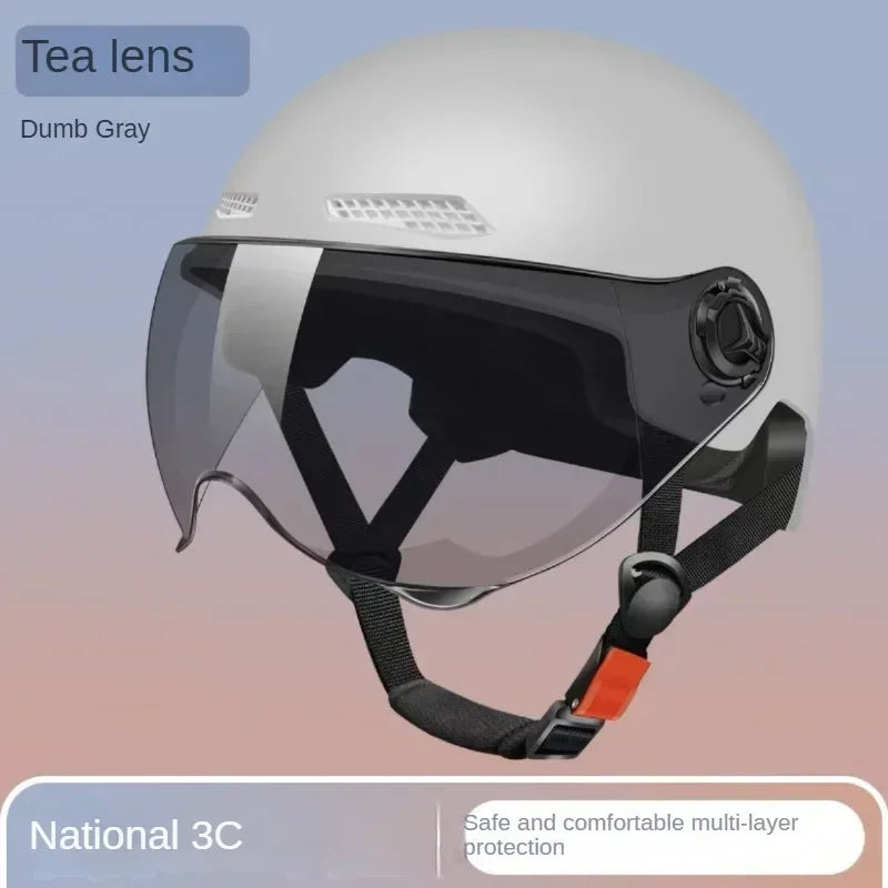 Bicycle Helmet Men's and Women's Adult  Cartoon Bicycle Motorcycle Half Helmet with Goggles