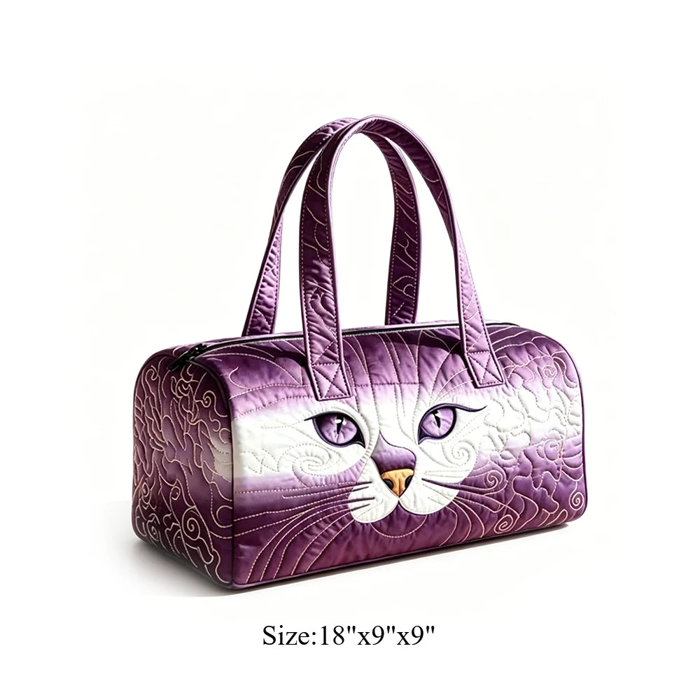 Cute Dachshund Dog Print Quilted Duffel Bag Rainbow Striped Pet Lover Travel Lightweight Polyester Weekender Bag for Women Girls