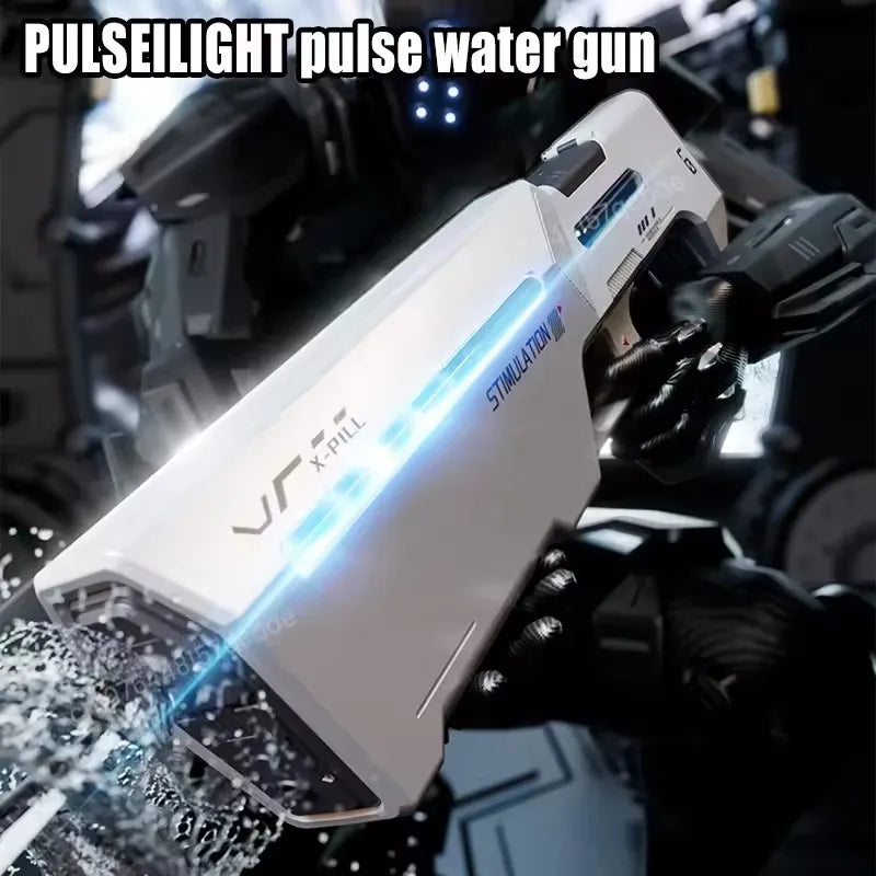 Electric Water Gun with Automatic Water Absorption – Powerful Long-Range Water Blaster for Summer Outdoor Beach Play