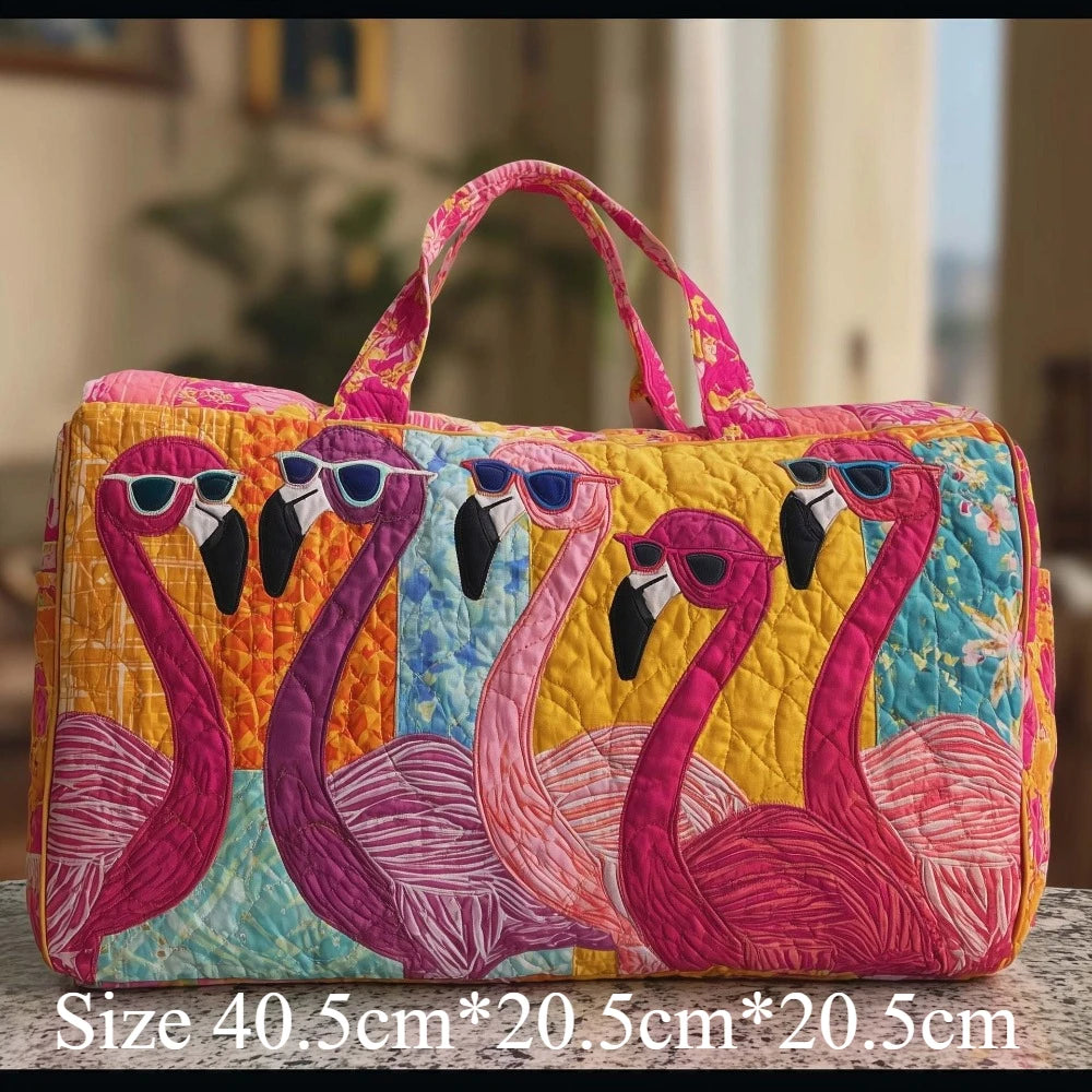 3D Quilted Travel Tote Bag Animal Print Bear Flamingo Peacock Llama Lion Boho Art Tote for Men Women Weekend Beach Trip Bags