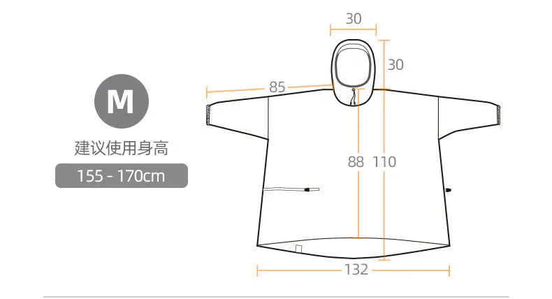 Ultralight Waterproof Nylon Rain Poncho for Hiking Cycling and Camping
