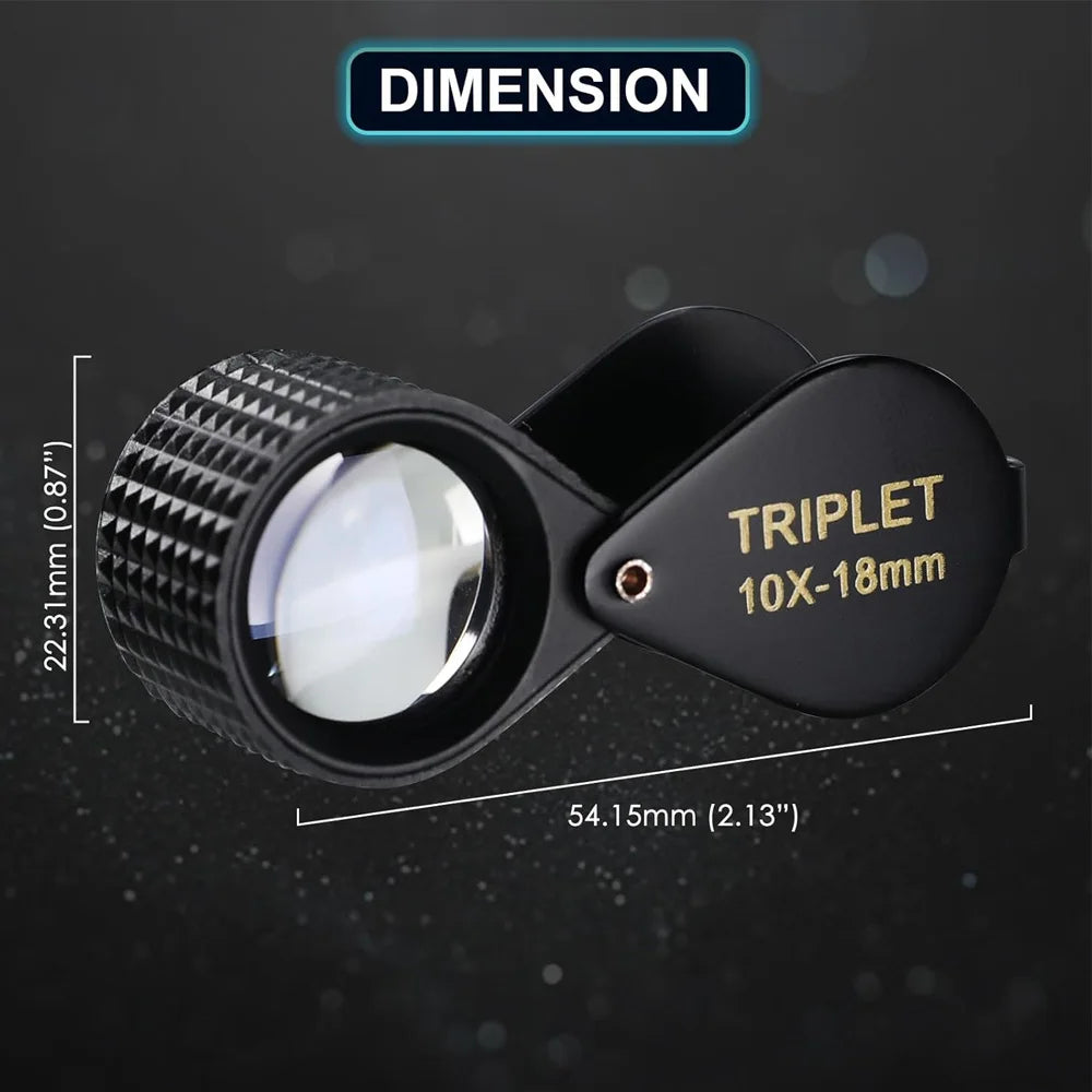 10X Hastings Triplet Jewelry Loupe Optical Glass Magnifier