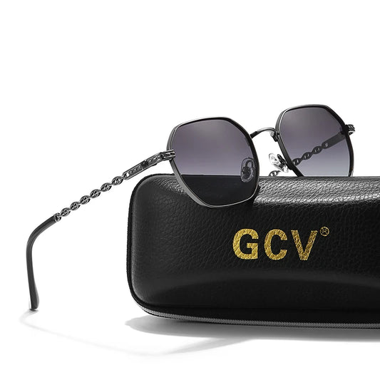 Retro Rectangle Women Polarized Sunglasses Metal Frame UV Protection Fashion Eyewear