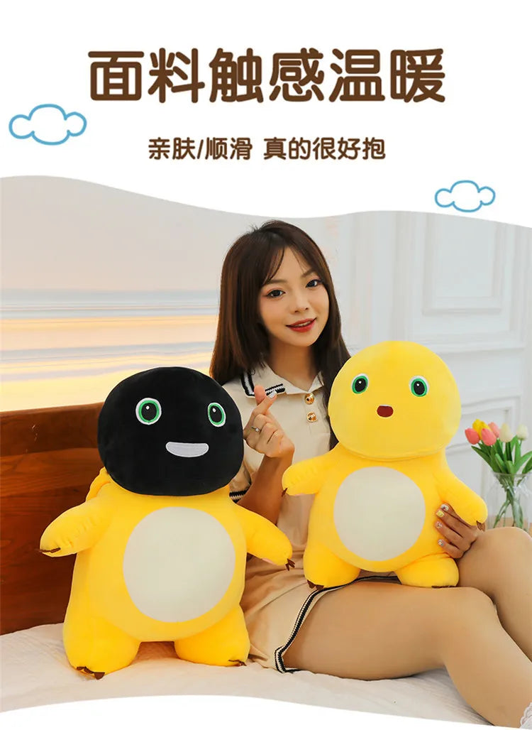 50cm Kawaii Plush Nai Long Stuffed Doll Black Face Baby Dragon Cute Smiling Funny Mask Toy Kids Birthday Xmas Gift for Girls