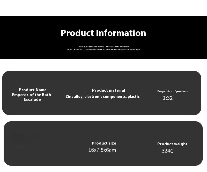 Diecast 1:32 Cadillac Escalade SUV Alloy Model Sound And Light Pull Back Toy Accessories For The Car Birthday Present For Boys