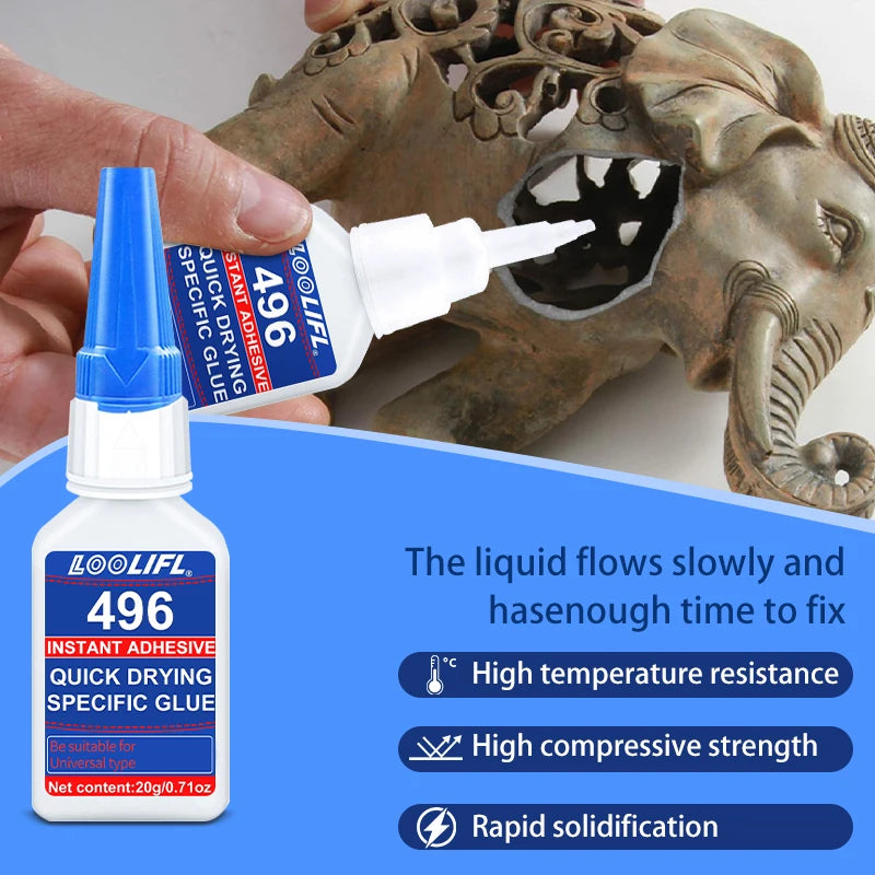 1-5pcs 20ml 496 Forte Trasparente Colla Morbida Scarpe Manicure Riparazione Accessori  Metallo Plastica Adesivo Multifunzionale
