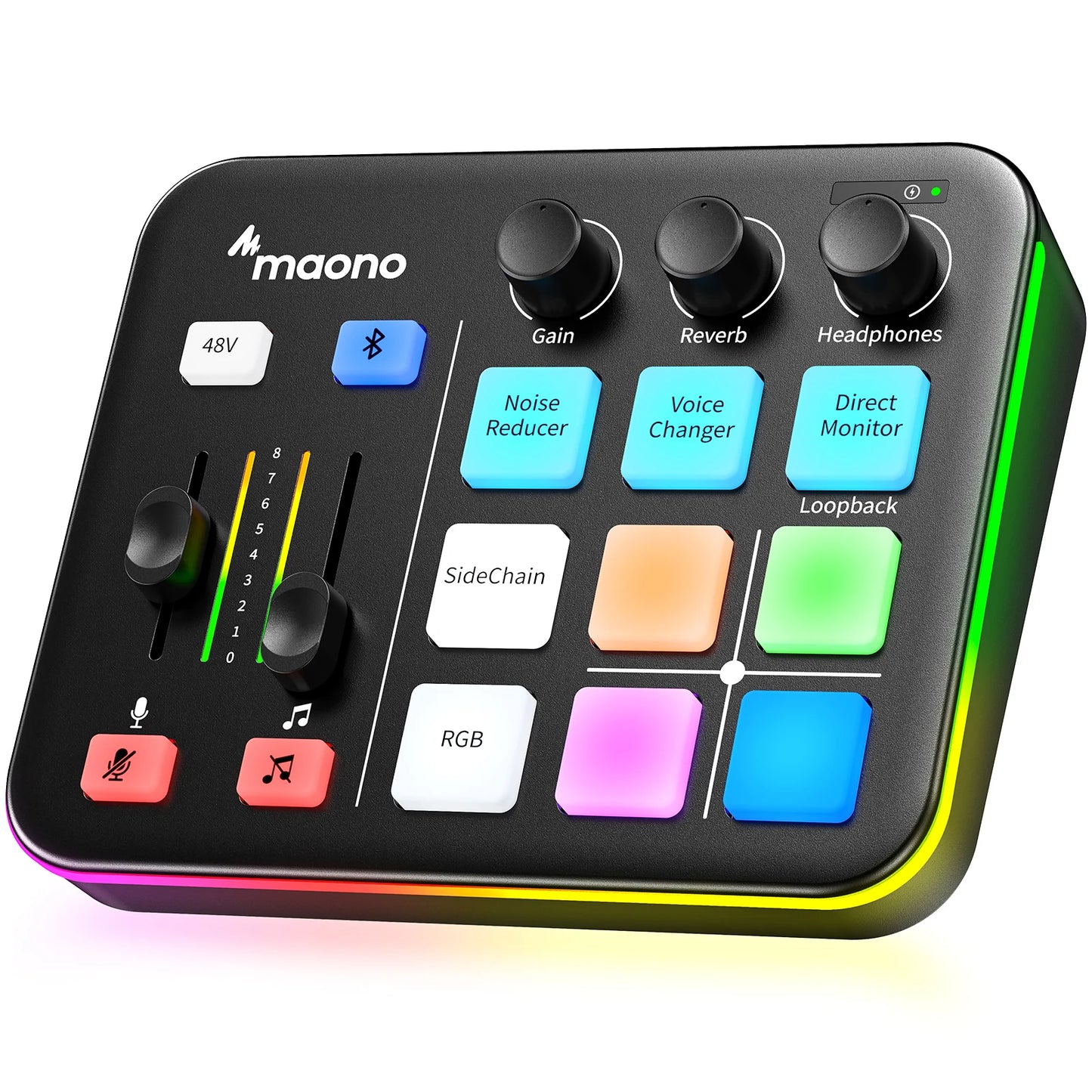 G1 NEO Gaming Audio Mixer,Streaming 4-Channel Custom Sound Effects RGB with XLR Microphone Interface,for GameVoice,Podcast
