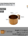 Portable Outdoor Travel Camping Tea Coffee Mug Cup 304 Stainless Steel Water Cup for Picnic Hiking