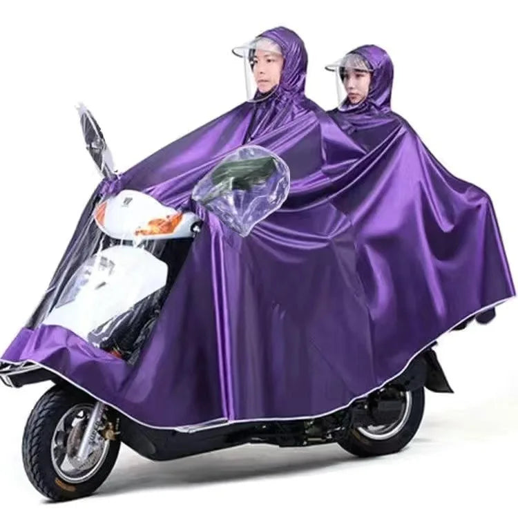 Large Double Person Waterproof Motorcycle Rain Poncho with Foot Coverage