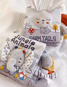 Soft Baby Books 3D Touch Feel High Contrast Cloth Book Sensory Early Learning Stroller Toys for Infant Toddler Gifts 0-12 Months