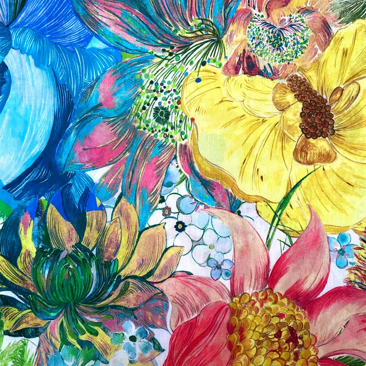 1/2/3/5/10M 100% Cotton Poplin 80S Marina seaflower Like liberty Fabric Kids Sewing Handmade DIY Dresses Skirt Designer Material