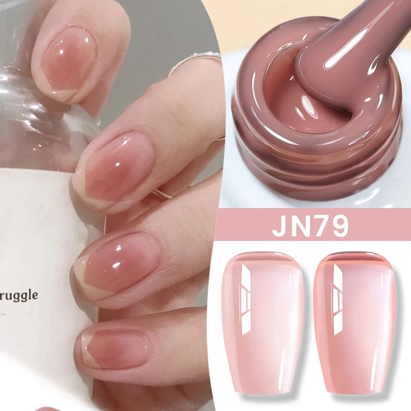 10ml Jelly Nude Gel Nail Polish Autumn Amber Semi Transparent Manicure Soak off UV LED Nails Gel Varnish