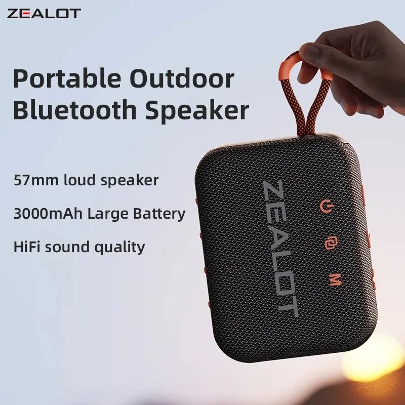 ZEALOT S75 Outdoor Portable Speaker Dual-Driver Bluetooth Speaker, IPX6 Waterproof, True Wireless Stereo for Outdoor