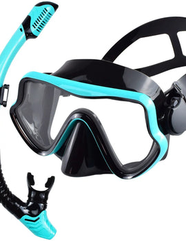 Scuba Diving Mask Snorkel Set For Adults Tempered Glass Professional Panoramic Snorkeling Gear Swimming Training Snorkel Kit