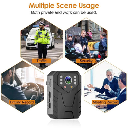 Mini Body Camera Full HD 1080P 2 Inch IPS Touch Screen Night Vision Video Recorder Security Guard Police Body Mini Cam