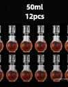 50ml 100ml 6pcs 12pcs Whisky Glass Liquor Bottle French Carved For Alcohol Wedding Gifts Wine Mini Container Storage Favour Set
