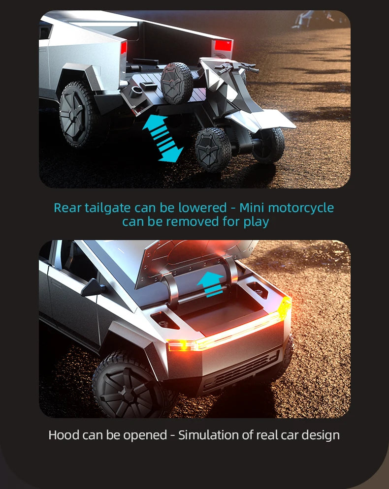 RC Car Alloy Cyber truck Car model Simulation Off-road Vehicle  Camping Equipment Pickup Truck s Toys Boy Gifts