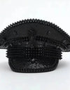 Black Sequin Festival Captain Hat Punk Rhinestone Masquerade Military Cap Handmade Sergeant Hat Bride Music Festival Cosplay