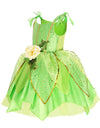 Girls Tinker Bell Costume Halloween Costume Green Fancy Dress Fairy Princess Cosplay Carnival Party Costume