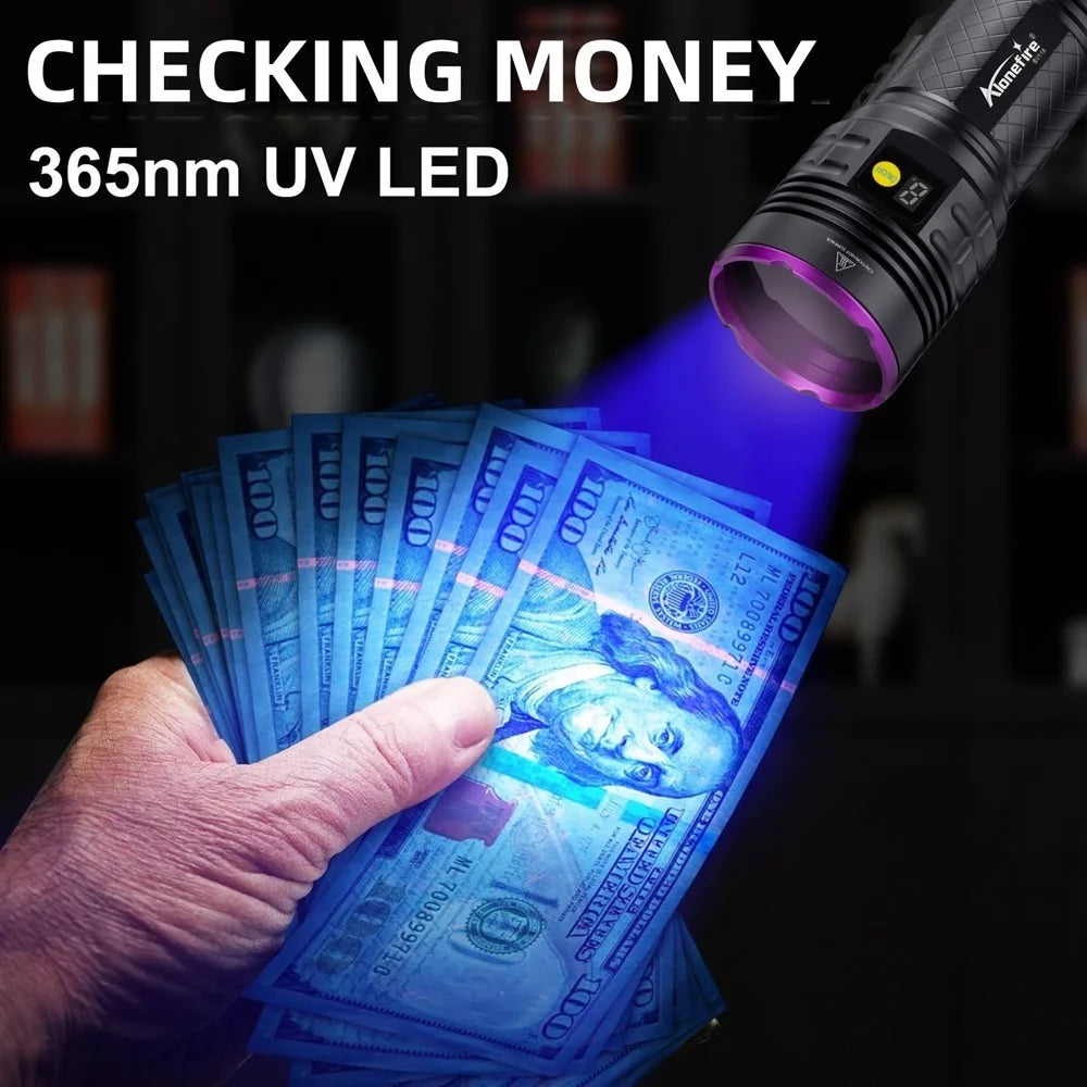 160W 365nm UV Blacklight Rechargeable Flashlight
