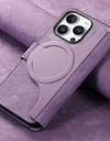 Flip Leather Wallet Case for iPhone 16 15 Pro Max 14 Plus 16E Magsafe Magnetic Detachable Card Slot Holder Cover